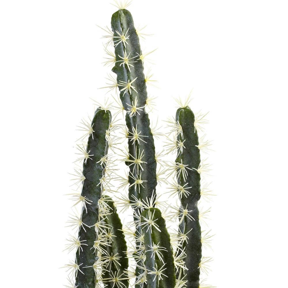 Tall Green Faux Cactus Arrangement in Gray Cement Planter