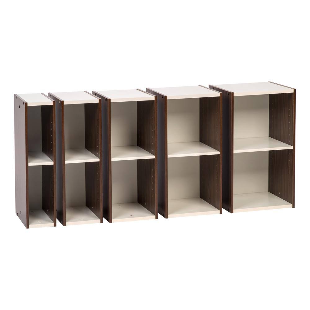 Walnut Brown Adjustable Slim Bookshelf for Space Efficiency