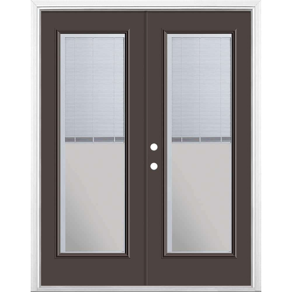 60 in. x 80 in. Willow Wood Steel Prehung Right-Hand Inswing Mini Blind Patio Door with Brickmold price history on PriceWatchPro