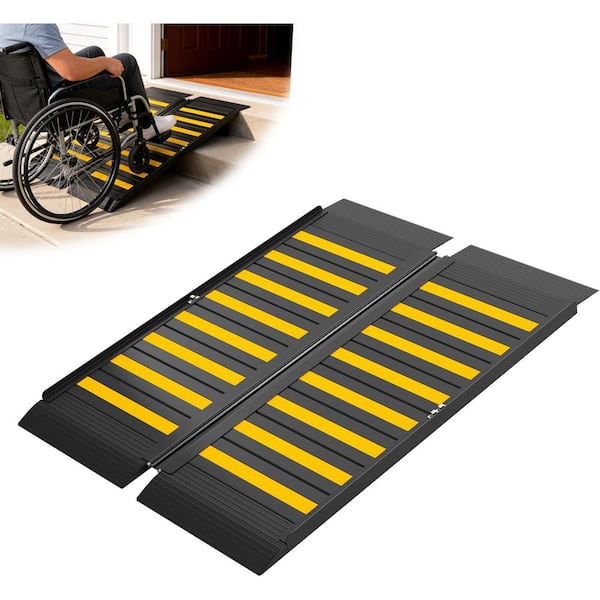 3 ft. Folding Non-Slip Aluminum Wheelchair Ramp with Handle for
