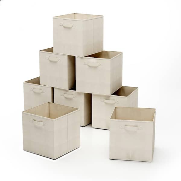 21 Qt. Cube Storage Organizer - Collapsible Fabric Containers for Home or Office (8-Pack)