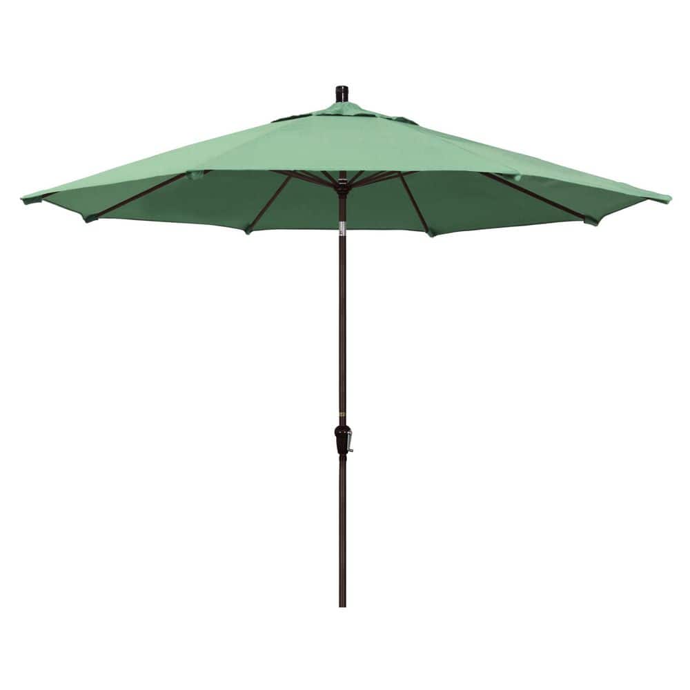 11 ft. Bronze Aluminum Market Patio Umbrella with Aluminum Ribs Auto Tilt Crank Lift in Spa Pacifica price history on PriceWatchPro
