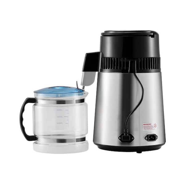 4L Countertop Water Distiller-750W Stainless Steel Interior Pure Water Maker (Silvery)