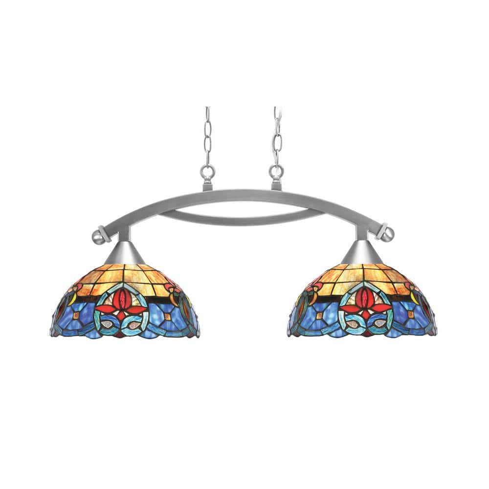 Bridgewater 2 Light Brushed Nickel Linear Chandelier, Any room with 12 in. 