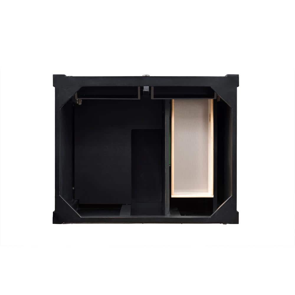 Black Solid Wood Single Vanity Base with Backsplash