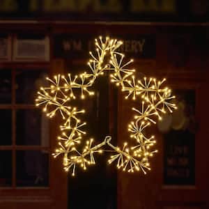 2 ft. 240 LED Christmas Star Light Twinkle Lights Warm White Plug in for Home Garden Decoration Gold