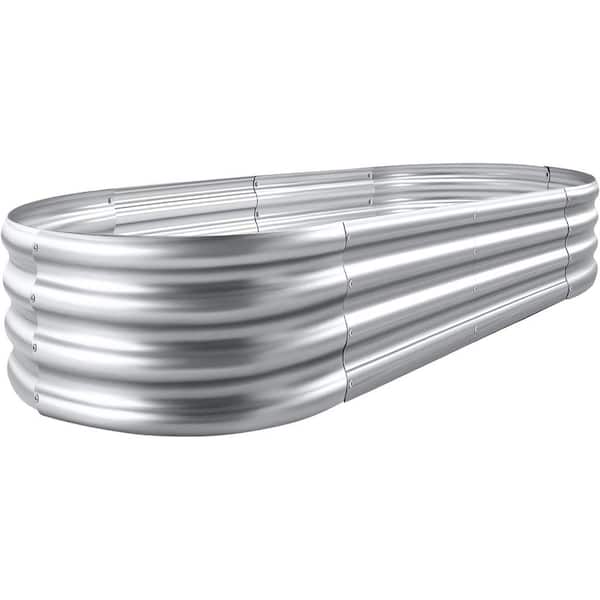 Galvanized Raised Garden Bed Kit 48in. L x 24in. W x 12in. H Oval Metal Planter Box for Vegetables Outdoor Durable