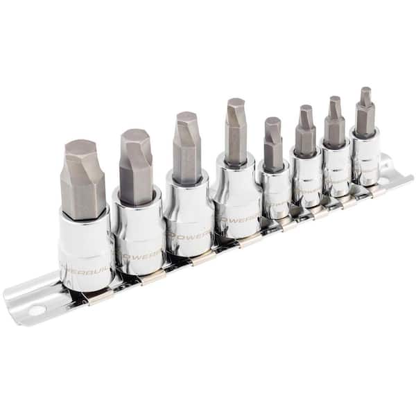 1/4 in. Drive and 3/8 in. Drive Metric Hex Bit Socket Set (8-Piece)