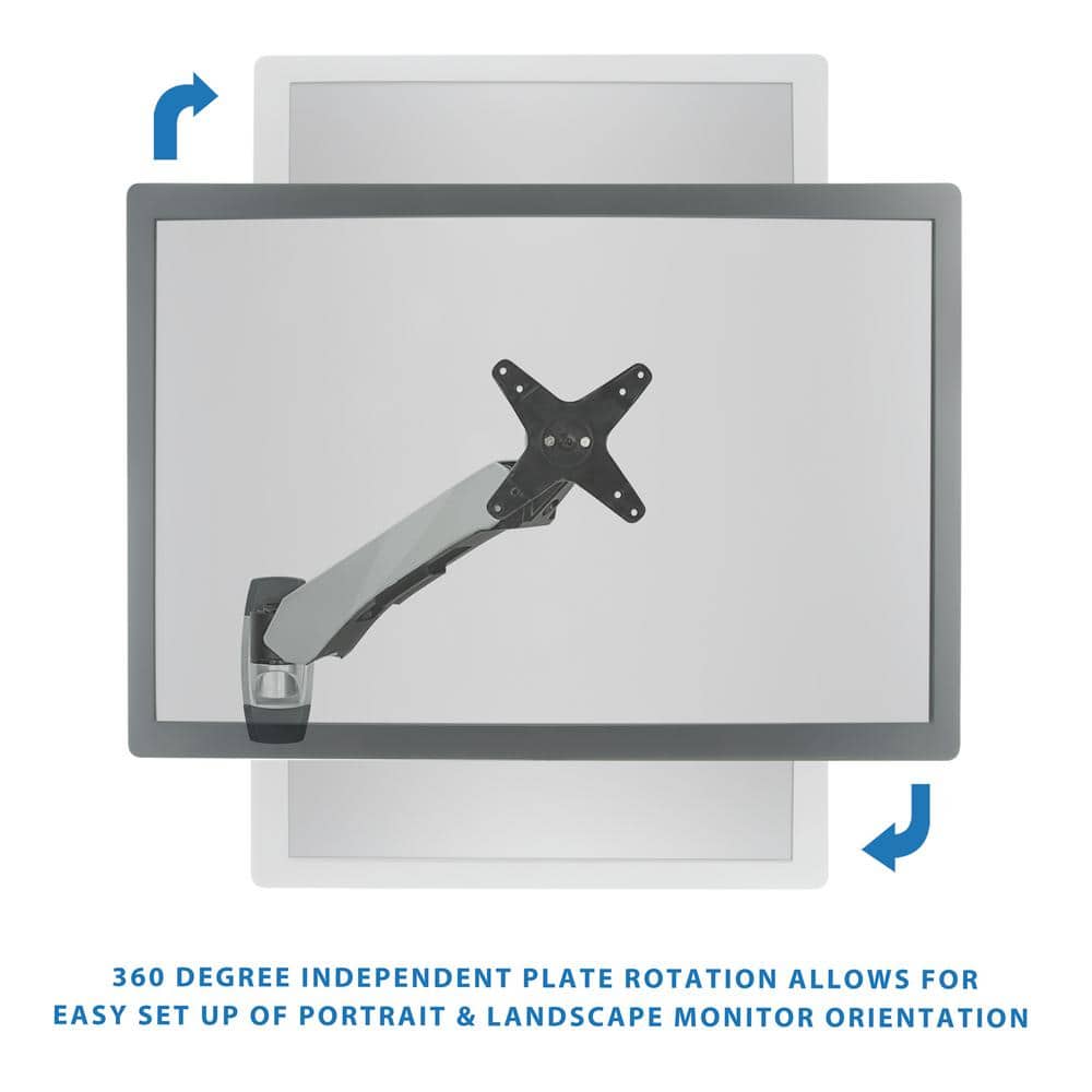Silver Adjustable Full Motion Monitor Wall Mount for 32" Screens