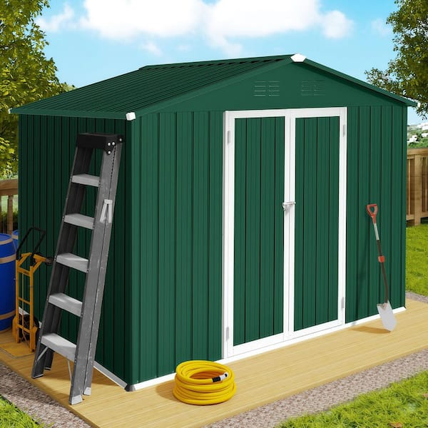 6 ft. W x 8 ft. D Metal Storage Shed with Vents for Garden and Backyard (40 sq. ft. )