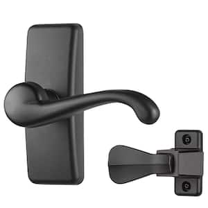 GL Lever Set with Locking Inside Latch for Storm and Screen Doors, Matte Black