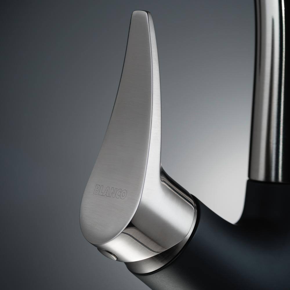 Anthracite and Chrome Pull-Down Dual Spray Kitchen Faucet