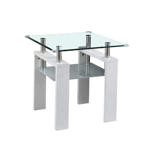 White Metal Outdoor Side Table