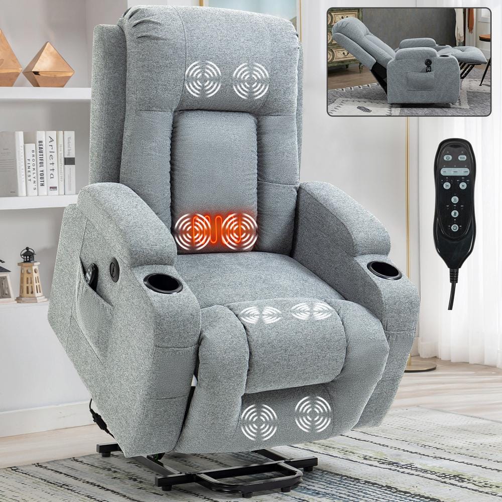 LIVING ESSENTIALS Electric lift recliner with heat therapy and