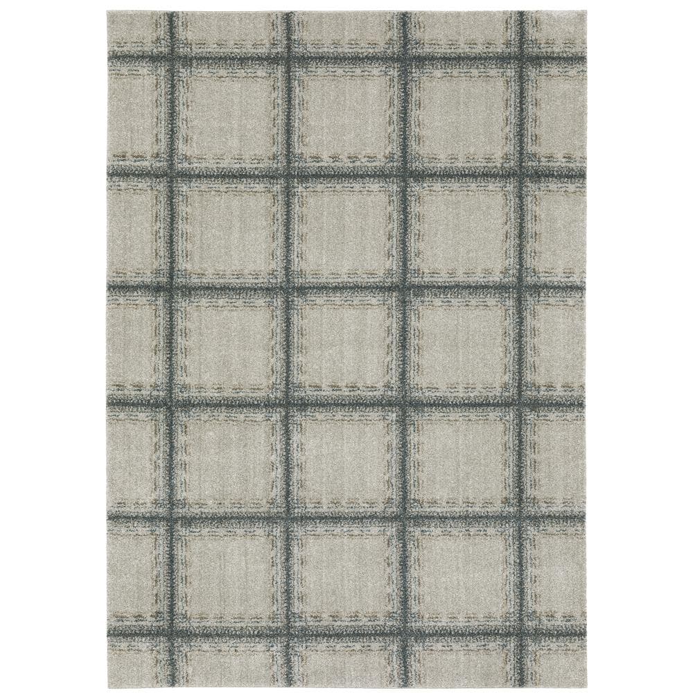 Apex Beige/Blue 5 ft. x 8 ft. Casual Geometric Blocks Polyester Indoor Area Rug price history on PriceWatchPro