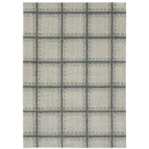 Apex Beige/Blue 7 ft. x 10 ft. Casual Geometric Blocks Polyester Indoor Area Rug