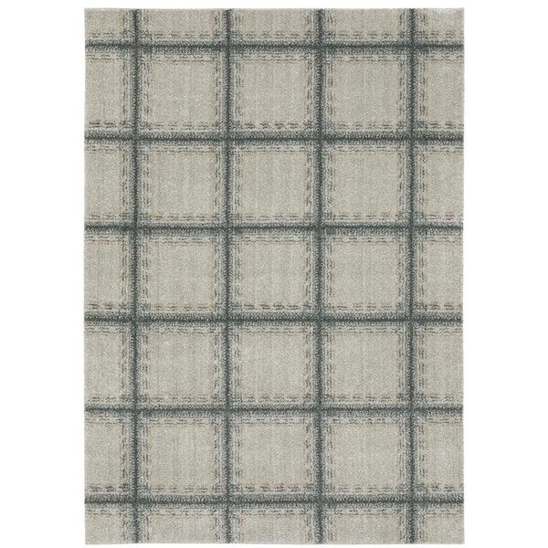 AVERLEY HOME Apex Beige/Blue 10 ft. x 13 ft. Casual Geometric Blocks Polyester Indoor Area Rug