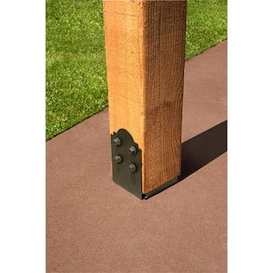 Outdoor Accents Mission Collection ZMAX, Black Powder-Coated Post Base for 8x8 Nominal Lumber