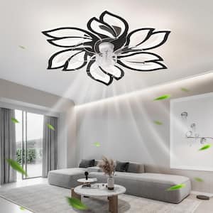 26 in. Indoor Black Indoor Ceiling Fan with Adjustable White Integrated LED, Remote Included