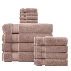 Egyptian Cotton Dusty Mauve 12-Piece Bath Sheet Towel Set