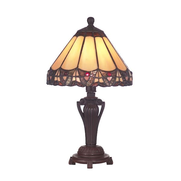 Dale Tiffany 14 in. Peacock Antique Bronze Accent Lamp
