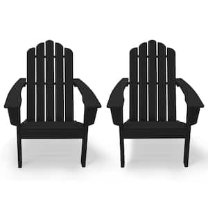 Marina Black Plastic Outdoor Patio Adirondack Chair (2-Pack)