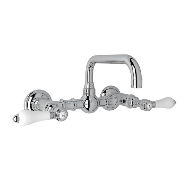ROHL Acqui Double Handle Wall Mounted Faucet in Polished Chrome