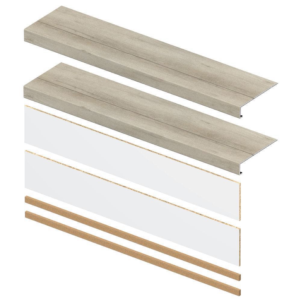 Silvershore Oak 6mm x 46in x 12in Exact Match Large Square Nose Stair Tread + Riser Combo Kit (2-Pack) price history on PriceWatchPro