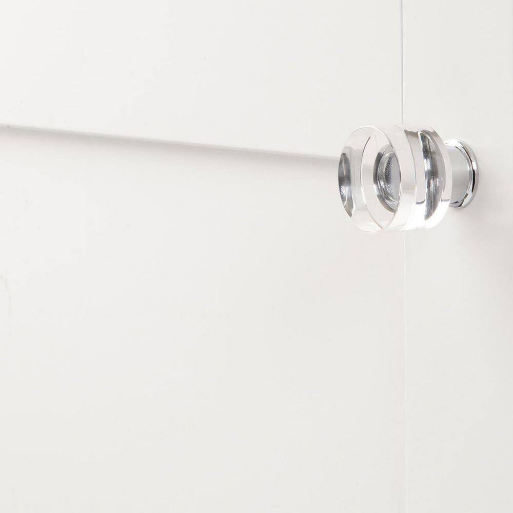 Midway 1 1/4" Clear Acrylic and Chrome Mushroom Knob