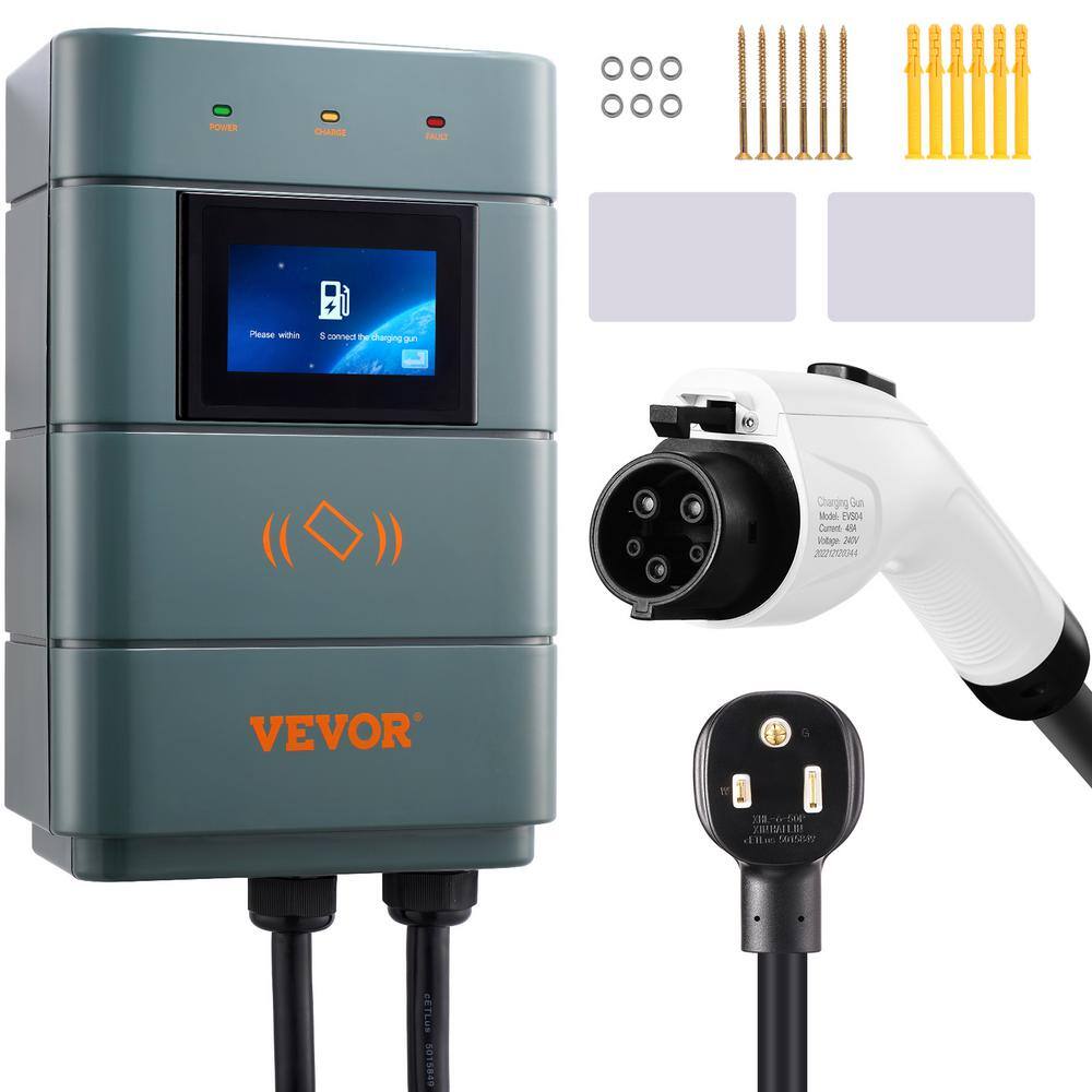 VEVOR 24 Ft Level 2 EV Charging Station 48 Amp Electric EV Charger 