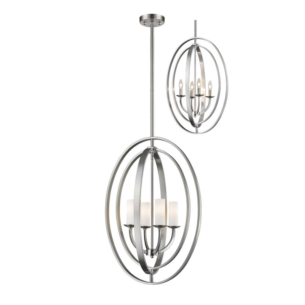 Ashling 30" Brushed Nickel Geometric Orb LED Pendant Light