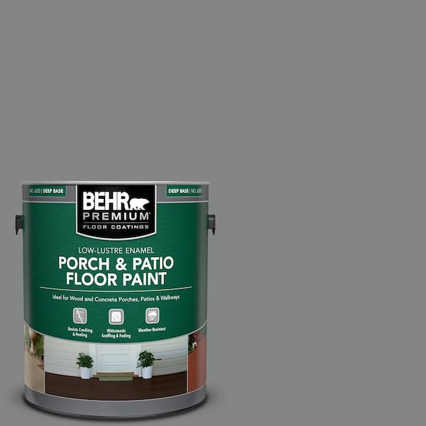Behr Premium 1 Gal Pfc 63 Slate Gray Low Re Enamel Interior Exterior Porch And Patio Floor Paint 630001 The Home Depot - Behr Porch And Patio Paint Home Depot Colors