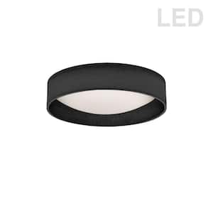 11 in. 14-Watt Black and Clear LED Flush Mount