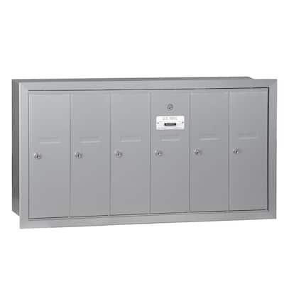 Aluminum Recessed-Mounted USPS Access Vertical Mailbox with 6 Doors