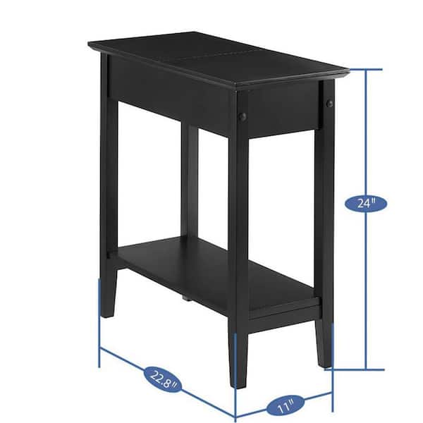 Skinny black nightstand discount