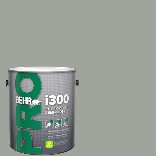 1 gal. #710F-4 Sage Gray Semi-Gloss Interior Paint