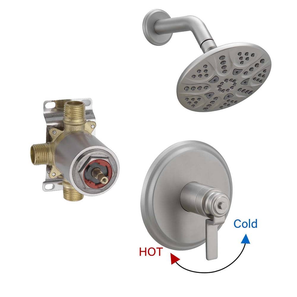 Single Handle 6-Spray Shower Faucet Set Trim Kit 1.8 GPM with Valve and Filtered Shower Head in. Brushed Nickel(1 Pack) price history on PriceWatchPro
