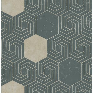 Momentum Dark Green Geometric Paper Strippable Roll (Covers 56.4 sq. ft.)