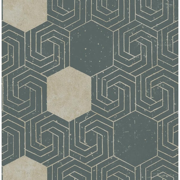 A-Street Prints Momentum Dark Green Geometric Paper Strippable Roll (Covers 56.4 sq. ft.)