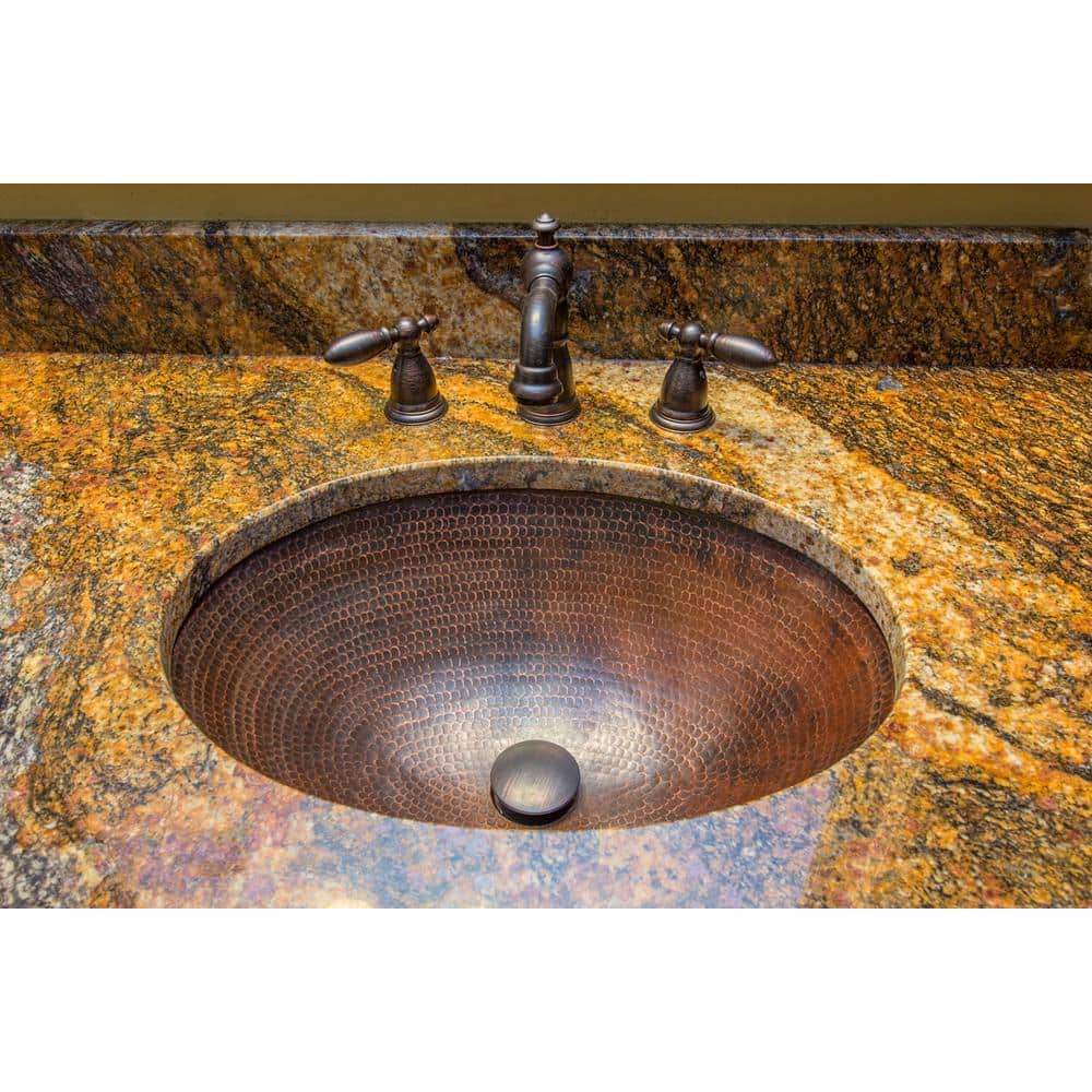 Oil Rubbed Bronze Brass Non-Overflow Bathroom Sink Drain