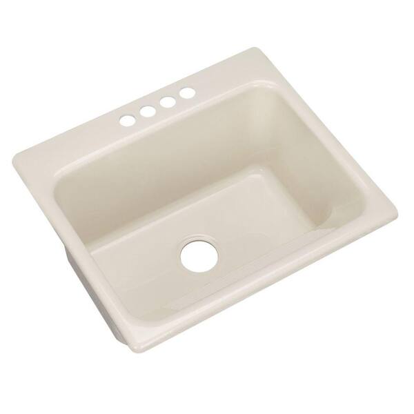 Thermocast Kensington Drop-In Acrylic 25 in. 4-Hole Single Bowl Utility Sink in Almond