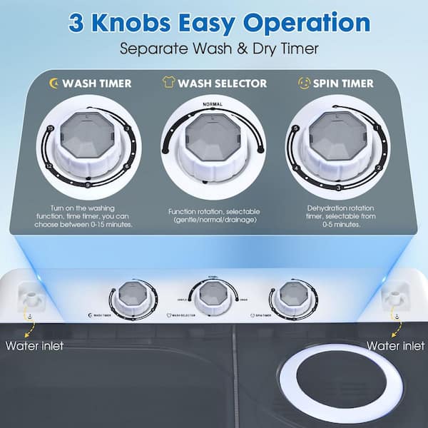 E. ENERGY WASH PACK 2個セット Elexnux 3 cu. ft. Compact Top Load Twin Tub Washer with