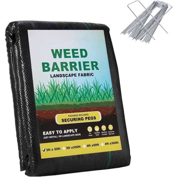 Heavy Duty Weed Barrier Landscape Fabric 3ftx50ft Woven Geotextile for Garden Flower Bed Driveway Ground Cover