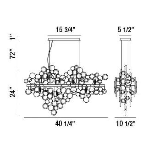 Trento 12-Light Champagne Silver Chandelier with Clear Glass