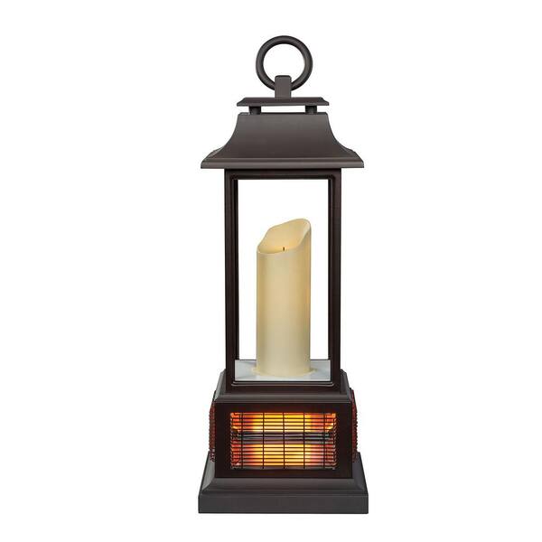Duraflame 1400-Watt 30 in. Infrared Radiant Electric Portable Heater Lantern, Bronze with Remote Control and LED Flameless Candle