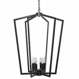 Grace 6-Light Black Indoor Lantern Chandelier