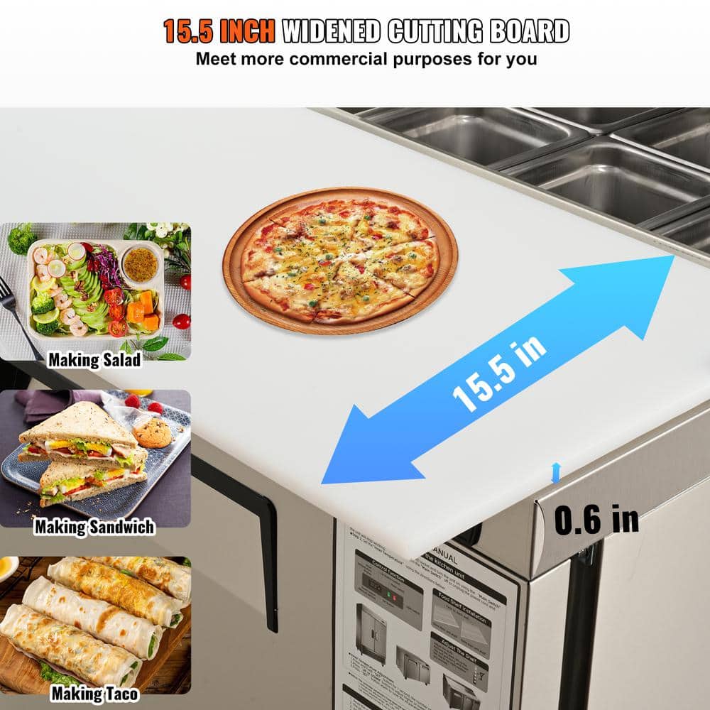 Stainless Steel Commercial Food Prep Table with Refrigerator