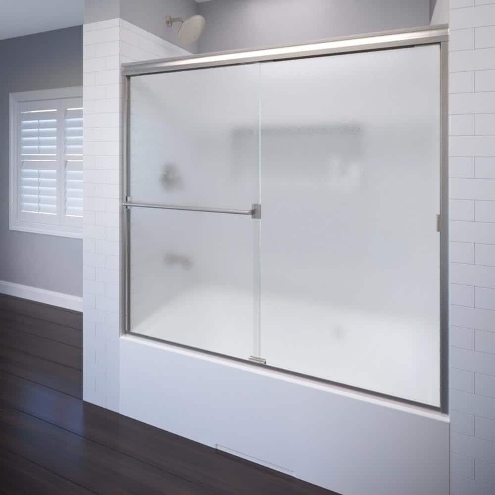 Classic 56 in. x 56 in. Semi-Framed Sliding Tub Door in Brushed Nickel price history on PriceWatchPro