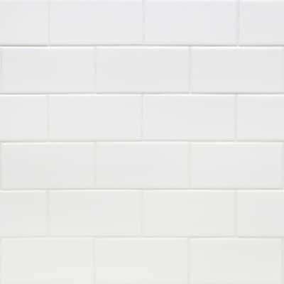 Ivy Hill Tile Piston Camp White 4 in. x 12 in. 7mm Matte Ceramic Subway ...