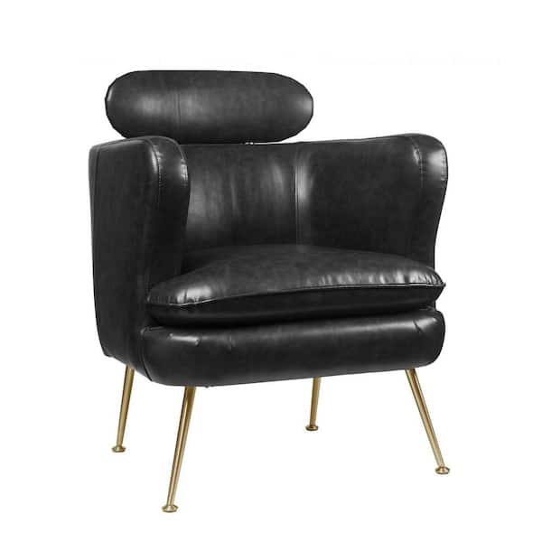 HomeRoots Dark Slate Gray Arm Chair Set of 1